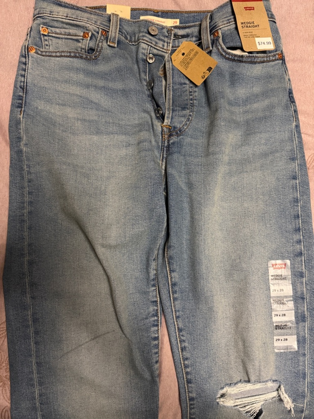 Levi's Light Blue Straight Leg Wedgie Jeans